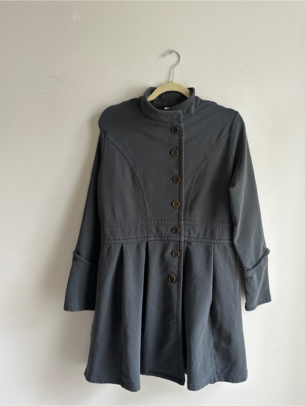 Matilda Jane Charcoal Button-Front Trench Coat
